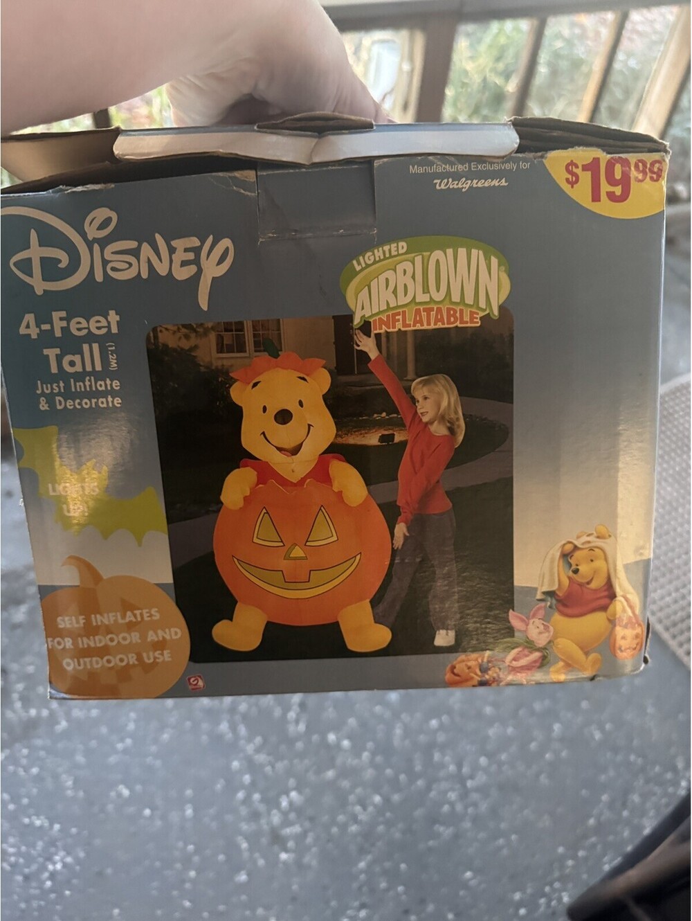 Winnie Pooh Halloween Fall Pumpkin Garden Inflatable Gemmy 4" VTG (No extras)